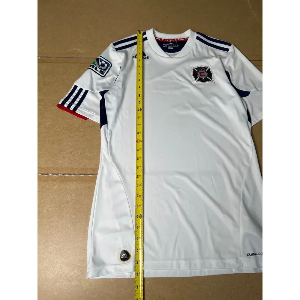 Adidas MLS Chicago Fire Away Soccer Jersey Mens S/M White 2010 Short Sleeve